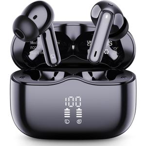Wireless Earbuds, 2025 Bluetooth 5.4 Headphones in Ear with 4 ENC Noise Cancelling Mic, New Wireless Earphones HiFi Stereo Deep Bass 40H Playtime, LED, In-Ear Bluetooth Ear Buds IP7 Waterproof, USB-C