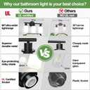 Zarbitta 3-Light Bathroom Light Fixtures, Black Modern Vanity Lights with Milky White Frosted Glass Shades, Bathroom Wall Lamp for Mirror Kitchen Living Room Hallway Cabinet Porch
