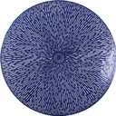 Snowkingdom Round Placemats Navy Blue Set of 6, Blue Round Vinyl Hollow 15 Inch Place Mats, Washable Easy Clean Wipeable Non Slip Kitchen Dining Table Mats for Wedding Anniversary Party Decoration