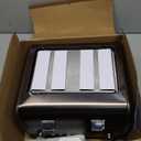 SEEDEEM 4 Slice Stainless Toaster with LCD Display, 7 Shade Settings, Wide Slots, Bagel/Defrost/Reheat Functions, Removable Crumb Tray, 1800W (7.3*10.6*11.2, Dark Metallic)