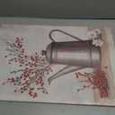 LYUNSHUO Farmhouse Canvas Wall Art Rustic Watering Cans Branches with Red Berries on Grey Background Picture Vintage Painting Prints for Kitchen Home Decor Frame(Picture-3,16.00"x24.00")