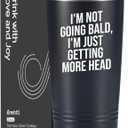 Onebttl Bald Guy Gifts for Man, Coworker, Friends, Dad, Husband on Father's Day Birthday, Christmas, Stainless Steel Travvel Mug Tumbler 20oz, Black