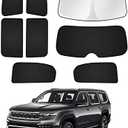 Canvcle Windshield Sun Shade for 2022-2025 2026 Jeep Grand Wagoneer (Not for Jeep Wagoneer) Accessories Sunshade Side Rear Window Shade Cover Sun Visor Privacy Protection Keep Vehicle Cool Black 8PCS