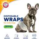 Arm & Hammer Medium Male Dog Wraps, Disposable Belly Band Diapers with Baking Soda Odor Control, Super Absorbent Leak Resistant Design for Marking and Incontinence, 15-23 Inch Waist, 12 Ct - 2 Pack