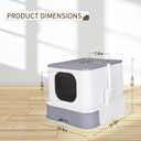 RIZZARI Millions Sold Wordwide Cat Litter Box, Large Top Entry Anti-Splashing Litter Box with Lid, Enclosed Plastic Cat Litter Box with Handy Litter Scoop, Drawer Type Cat Toilet (Pearl White)