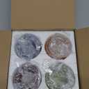 SHMILMH Votive Candle Holder Set of 4, Diwali Decoration for Home, Handmade Mosaic Glass Tealight Candle Holders for Table Centerpiece Decor,Diwali Thanksgiving