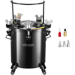 VEVOR Heavy Duty Steel Pressure Pot, 10.6 Gal/40 L Heavy Duty Steel Air Tool Pressure Pot, Pressures Pots with Three Quick-Connect Couplers for Home Use, DIY, Art Creations, Large-Diameter Tank