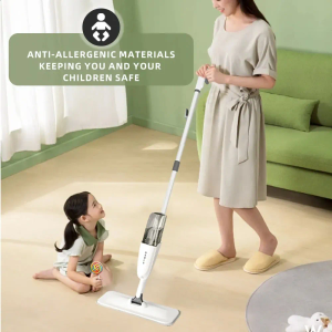 DARIS Spray Floor Cleaning Mop 500ML Wide Range Fanshaped Mist Reusable Microfibers Pads 360° Flat For Tile Wooden 240123