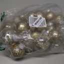 Sea Team 60mm/2.36" Shatterproof Clear Plastic Christmas Ball Ornaments, Transparent, See-Through, Crystal Baubles, Bulbs with Stuffed Delicate Decorations for Xmas Tree (30 Counts, Champagne)