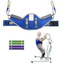 EHUCONELDEX Sit to Stand Lift Sling for Lifting or Transferring,Standing Assist Sling with Thick Pad,Patient Lift Sling for Home Care, Rehab & Nursing SWL 500 lbs (Blue, Medium)