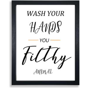Sorbrozo Funny Bathroom Wall Art Decorative Statement Toilet Sign Toilet Decoration Small Black Frame Canvas Art For Kids Toilet 11x14 in