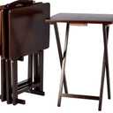 Amazon Basics Classic Foldable TV Dinner Tray Table with Storage Rack, 14.6 L x 19 W x 26 H inch, Espresso, 4-Pack