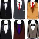 SATINIOR 6 Pack Adult Bibs for Men Elderly Eating Bibs with Crumb Catcher Waterproof Washable Clothing Protectors Father Gift (Solid Style)