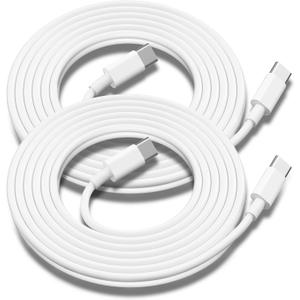 USB C to USB C Charging Cable for Apple 2Pack 10ft,Long Type C to C Fast Charger Cord for iPhone 15/16,15/16 Pro,15/16 Plus,15/16 Pro Max, for MacBook Pro/Air, for IPad Air 4/5/Mini 6/Pro 12.9/11 60W (White)