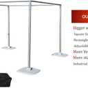 15x15Ft Square Backdrop Stand Kit Heavy Duty, 5-8' H x 5-19' W Square Adjustable Pipe and Drape Aluminum Frame, Backdrop Holder for Event, Wedding, Party, Photography, Trade Show, B-Day, Banquet Decor