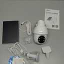 ANRAN 2K Solar Security Camera Outdoor Wireless, WiFi Camera Battery-Powered with 360 PTZ for Home Security, 3MP Color Night Vision, PIR Motion Detection, Two-Way Audio, Compatible with Alexa (2K White-1pcs)