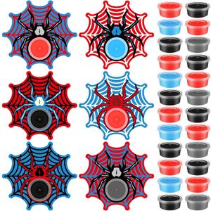 24 Set Spider Party Favors for Kids Air Dry Modeling Clay DIY Spider Web Birthday Party Supplies Spiderweb Goodie Bags Stuffers Art Crafts Gifts Toy for Kids Boys Girls Prizes