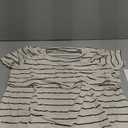 Motherhood Maternity Womens Short Sleeve Crew Neck Nursing Tee Shirt for Breastfeeding with Easy Access (X-Small, Antique White/Black Stripe)