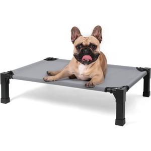 Cooling Elevated Dog Bed, Raised Dog Cot with Washable Breathable Mesh and Metal Frame, Portable for Outdoor and Indoor Use