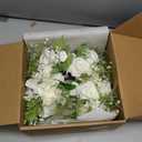 Ling's moment Artificial Flowers Lily of Valley White Bridesmaid Bouquet Set of 4, Green Wedding Flowers Bouquets for Bridesmaids, 7 Inch Bridal Bouquets for Bridesmaids, Wedding, etc