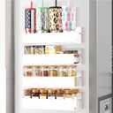 SMRCAD Magnetic Spice Rack for Refrigerator Seasoning Organizer for Spice Fridge Shelf storage Magnetic Shelf with Hook for Oven(4pack-White)