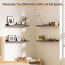 upsimples Floating Shelves for Wall, 23.6 Inch Shelves for Decor Storage Set of 6, Wall Mounted Wood Shelf for Bedroom, Living Room, Bathroom, Kitchen, Long Picture Ledge Shelves, Grey
