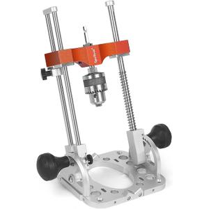 SpeTool Portable Drill Guide with Liner Ball Bearings Guide Poles, 1/2 Chuck Portable Drill Press Adapter for Hand Drill Adjustable from 0-60, Multi Angle Drill Guide for Straight Holes Woodworking