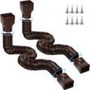 Plusgutter 11.5ft Long Gutter Downspout Extensions Flexible, 4 Diameter Drain Downspout Extender, Down Spout Drain Extender for Rainwater Drainage, Extendable from 2.6ft to 11.5ft(2Pack, Brown)