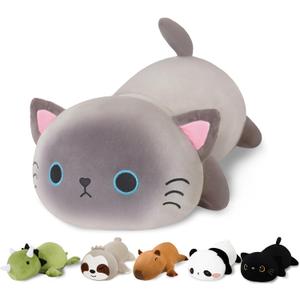 Finebee Weighted Siamese Cat Stuffed Animals, Cute Weighted Siamese Cat Plush, Soft Stuffed Weighted Plushie Pillow Gifts for Girls Boys(23.6" 3.1Lbs) (Large)