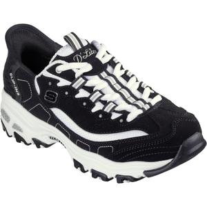 Skechers Women's D'Lites New Scene Hands Free Slip-Ins Sneaker (9, Black/White)