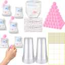 60 Pcs Funny Baby Shower Diaper Games Activities Kits Without Board Hilarious Gender Reveal Diaper Games Prizes Accessories for Boys Girls Women Men(Pink)