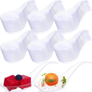 400 Pcs Appetizer Spoons,4. 7 x 1.2 Inch Disposable Mini Tasting Spoons Parties for Wedding, Bridal Shower,Tasting Spoon Bulk for Desserts,Soup, Sushi, Ice Cream (Clear)