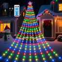Solar Christmas Decorations Tree Lights Outdoor, 18.37ft 532LED Waterfall String Lights with 8 Modes Timer Remote Xmas Lights USB Powered for Garden Yard Patio Home Holiday Party Decor, Multicolor