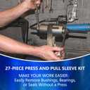30Pcs Pull and Press Sleeve Kit, Bushing Press Kit for Most Engine Cars Vehicles, Universal Seal Bearing Bushing Removal Installation Tool Kit 6 Pulling Spindles with Nuts Case
