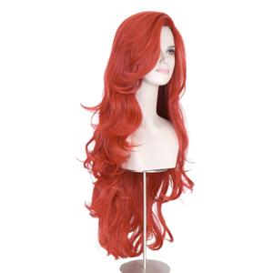 Miss U Hair Long Wavy Red Wig for Women Halloween Costume 32 Inches Red Hair Wig for Girls Cosplay Party