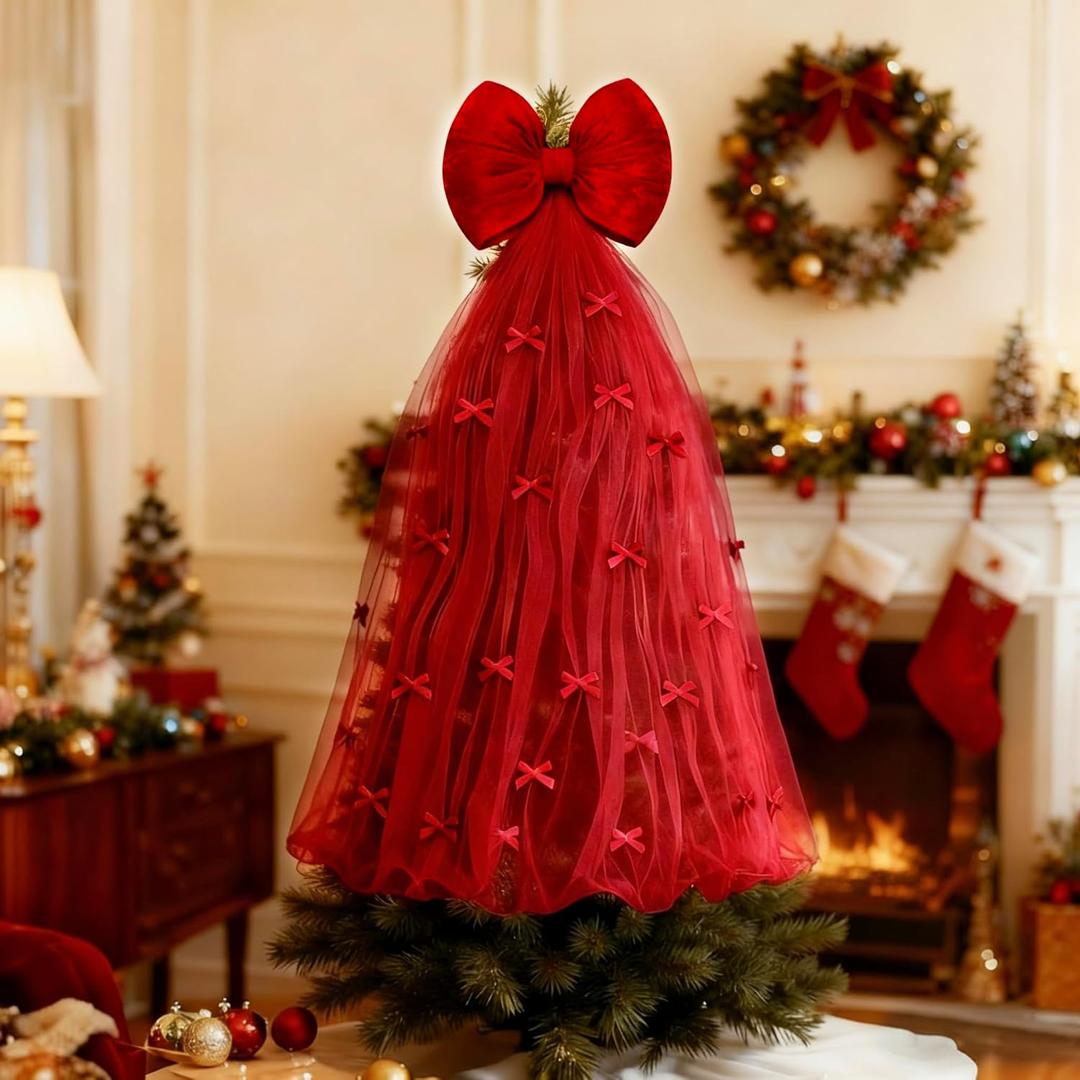 Christmas Giant Bow Decoration, Big Bows for Backdrop 59x20 Inch,Bow Themed Room Decor,Large Velvet Decorative Bows for Wedding Engagement Bachelorette Baby Shower Bridal Xmas (Wine Red, 20x59INCH)