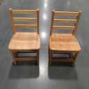 Kids Wooden Chair Set, Fully Assembled Youth Ladderback Wood Chairs for Children, 12" Seat Height for Ages 6-8 (Set of Two)