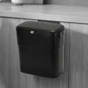 ELPHECO Hanging Trash Can with Lid 2.5 Gallon Kitchen Compost Bin for Under Sink, Plastic Wall-Mounted Garbage Can, Small Kitchen Trash Bin, Small Trash Can with Lid for Office, Bathroom, Black