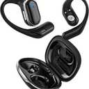 TRAUSI Open Ear Wireless Earbuds Bluetooth Headphones, 80H Playtime Stereo Ear Buds with ENC Noise Cancelling, Fast Charging, IPX7 Waterproof Sports Earphones with Earhook for Running/Workouts Black