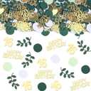 Sage Green 16th Happy Birthday Confetti, 16th Birthday Table Decorations Scatter Green Gold Foil Cake Confetti Decorations for 16 Bday Girls Boys Party Decor 230 Pcs