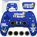 Darno Design Blue Skin for Ps5 Controller, Silicone Cover Accessories for PS5 Controller, Ps5 Controller Grip, 4 Pcs Thumb Grip Gaps with Touch Pad Sticker - for Fortnite