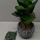 AlphaAcc Artificial Plants Real Looking and Touching Fake Plant Evergreen Plastic Fiddle Leaf Fig Plant with Rustic Black Cement Planter for Housewarming Office Desk Decor