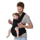 Momcozy Baby Carrier with Hip Seat, 2-in-1 Forward-Facing Carry for Active Babies, Detachable Hands-Free Carrier up to 44lbs, Breathable Infant Carrier Fits Waist Sizes up to 45 Inches, AirMesh Black
