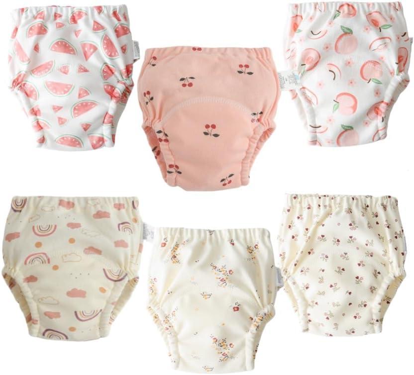 Baby Training Underpants,Soft Cotton Absorbent Potty Training Underwear For Baby Boys And Girls 6 Pack (1T)