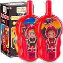 Walkie Talkies for Kids - Walkie Talkie Toys Gifts for 3 4 5 6 7 Year Old Girls Boys Long Range Fire & Rescue Walkie Talkies for Christmas Birthday Easter Gifts Indoor Outside Games Red