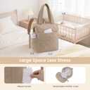 LOVEVOOK Diaper Bag Backpack,Diaper Bag Tote for Mom Dad with Changing Pad,Insulated Pockets, Convertible Lightweight Baby Backpack with Pacifier Case（Khaki）