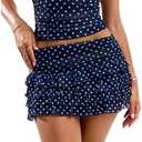 RoseSeek Women's Polka Dots Ruffle Tiered .Size S
