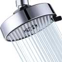 Bovepin 3 Rain Modes High Pressure Shower Head, 1.8 GPM 4 Inch Chrome Fixed Shower Head with Easy Clean Silicone Nozzles, 1-Min Install Fit G1/2" for Bathroom