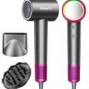 SHRATE Professional High Speed Ionic Hair Dryer | Ultra-Fast Drying | 500 Million Negative Ions | Low Noise | 160000 RPM | Compact Blow Dryer with Magnetic Diffuser for Faster Drying All Hair Types (Grey)