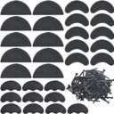 TOVOT 30PCS Heel Plates Black Heel Taps Rubber Tips Sole Heel Repair Pad Replacement with Nails(3 Size) (16 Piece Set)